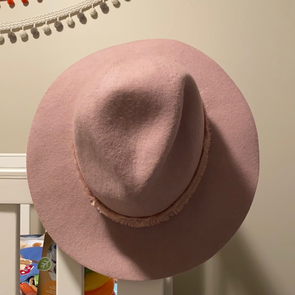 Blush pink felt hat